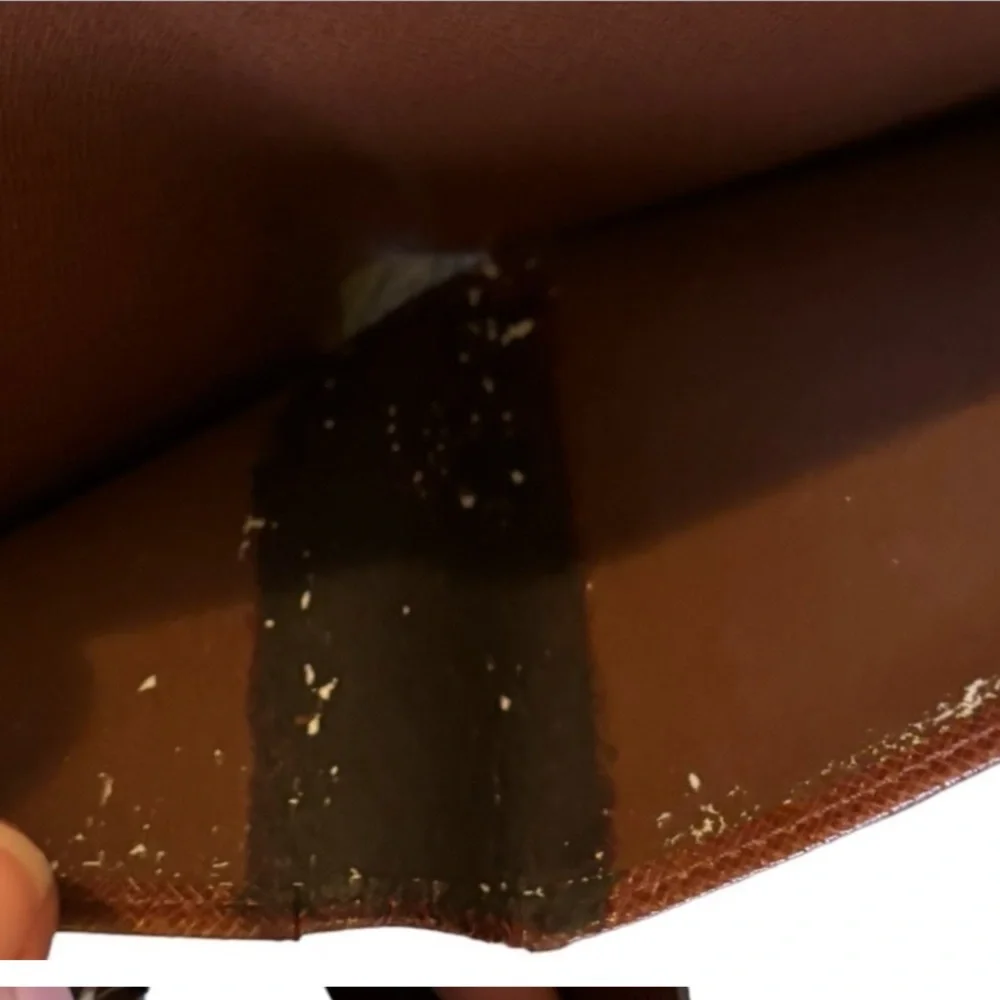 Louis Vuitton vintage bifold wallet snaps brown logo/gold hardware - Picture 11 of 13